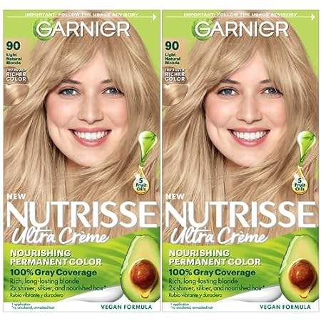 Garnier Hair Color Nutrisse Nourishing Creme， 90 Light Na