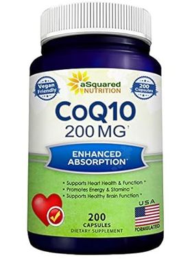 aSquared Nutrition CoQ10 (200 Capsules and 200mg) - High