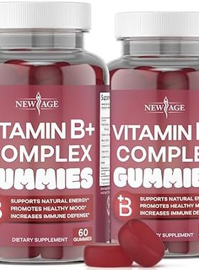 NEW AGE Vitamin B Complex Gummies with Vitamin B3， B5， B6