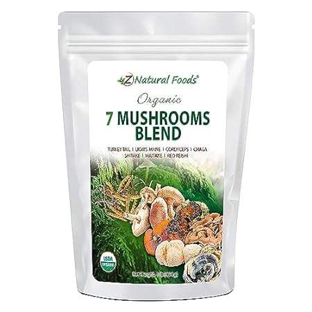 Z Natural Foods Organic 7 Mushroom 1 lb - Lion’s Mane， Co