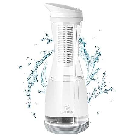 FACHIOO Glass Water Filter Pitcher - Clean Water in Secon