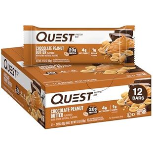 Quest Nutrition Chocolate Peanut Butter Bars, 20g Protein