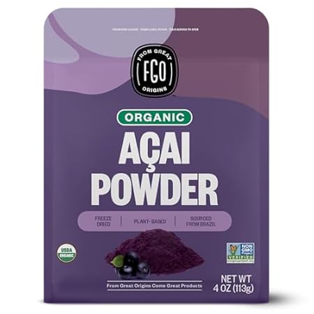 FGO Organic ACAI Powder (Freeze-Dried)， Superfood Berry f
