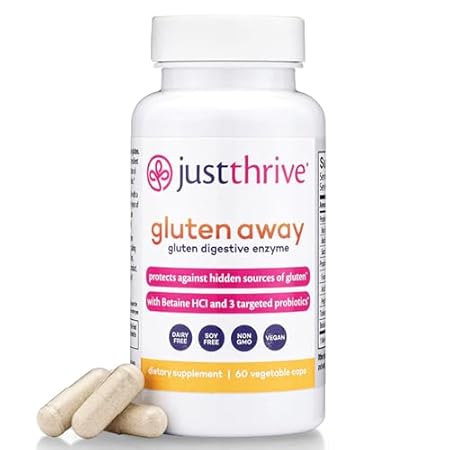 Just Thrive Gluten Away - Vegan Digestive Enzymes for Dig