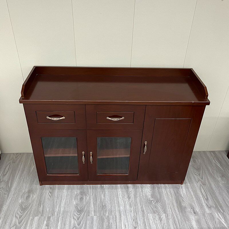 新款收纳柜办公室置物柜玻璃门油漆木质矮柜高端T中式靠墙茶水柜