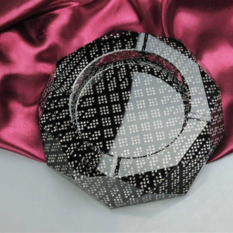新品奢华水晶烟灰缸 烟灰缸豪z华带钻欧式复古大 水晶创意礼品定