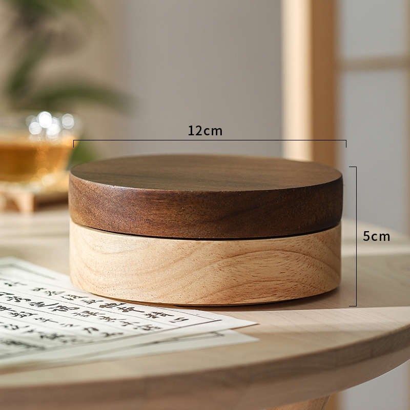 新款中式带盖烟灰缸n实木大号轻奢客厅家用防飞灰高级感复古商务