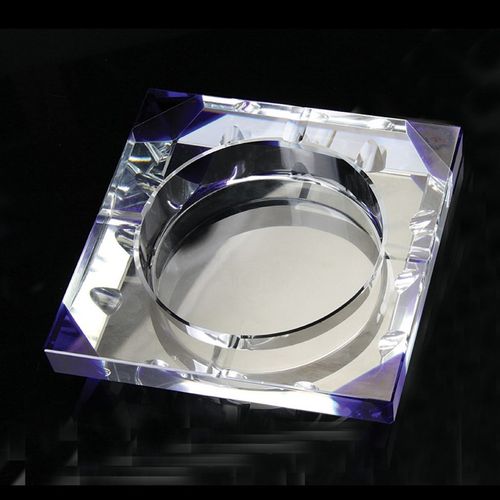 新款高档水晶烟灰缸拼角时尚欧式水晶烟缸M创意大号个性家具摆设