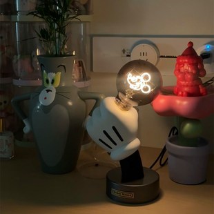 新款半山涧卡通卧室米奇手持台灯inFs儿童房个性创意装饰摆件小夜