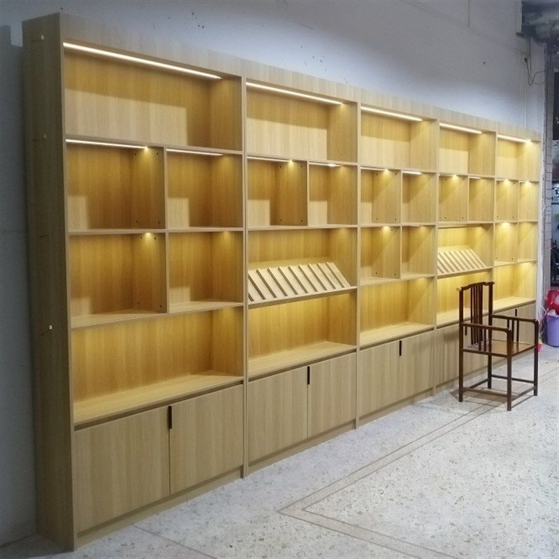 新品定制便利店烟酒柜组合背柜书柜带柜门吧台靠墙柜茶Y叶展示柜图片