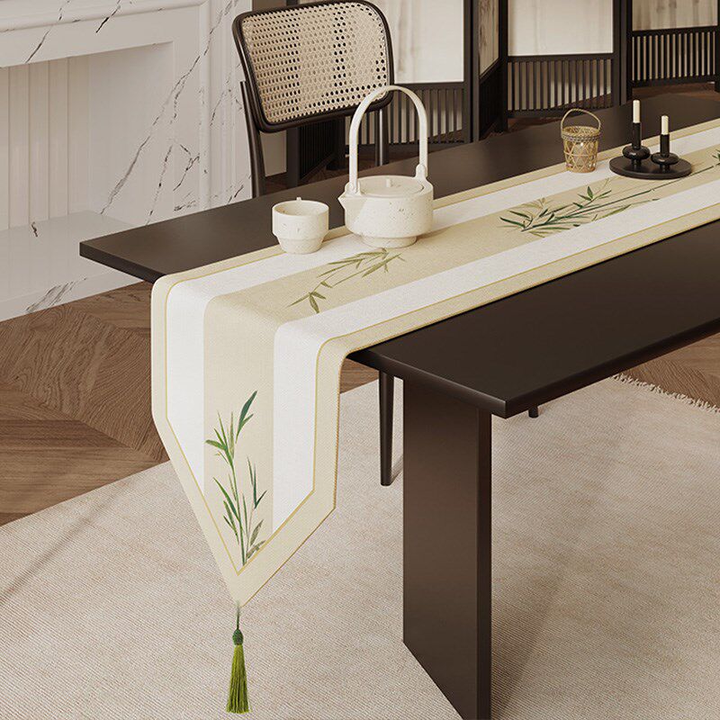 新款中古风餐桌桌旗美式高级感桌旗布复古防O水斗柜盖布氛围感长