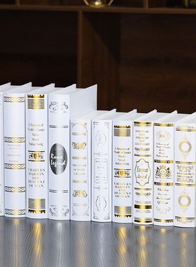 新款仿真书英文假书装饰书摆件书房道具书装饰P品模型创意摆设家