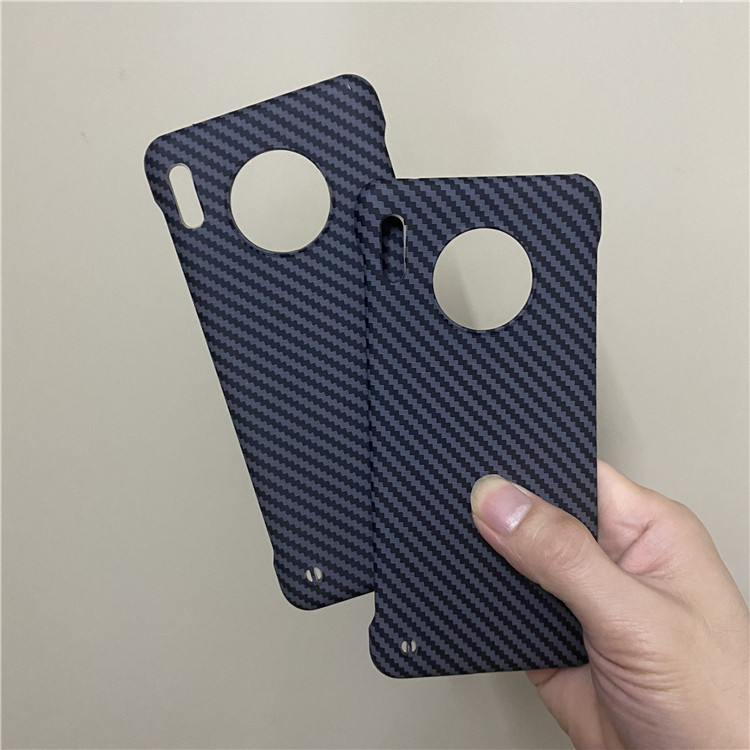 适用华为mate30凯夫拉同款手机壳新款水贴工艺纤维纹理mate30EPro防摔保护套个性创意pro超薄半包无边框硬壳