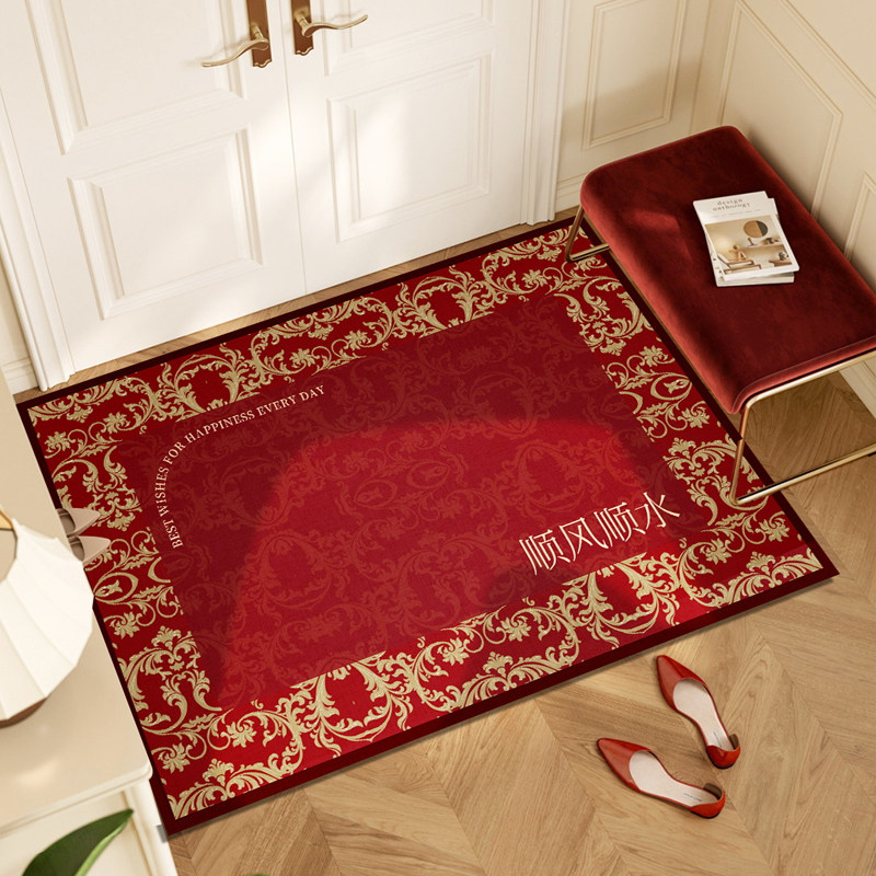 硅藻泥入户门地垫进门门口防滑吸水浴室脚垫中式红色喜庆新年地毯,居家布艺,入户地垫,淘宝优惠券,粉丝福利购,淘宝优惠卷