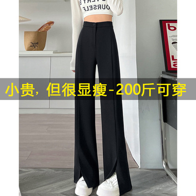 窄版阔腿裤女春秋高腰