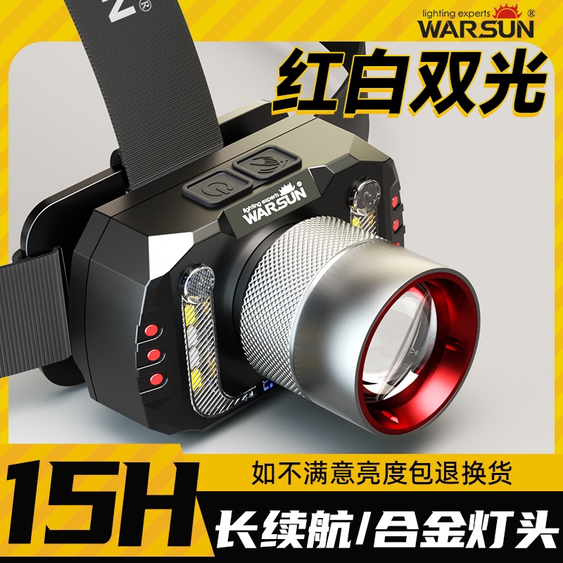 沃尔森头灯2025新款强光超亮夜钓