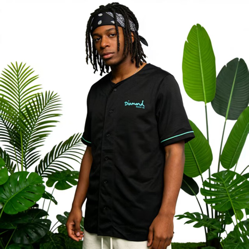 美版 复古og嘻哈街头hiphop滑板说唱 美式经典 棒球开衫 短袖