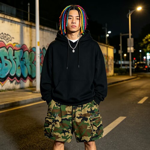 美版 复古嘻哈街头hiphop滑板说唱 工装 立体多袋 机能 美潮短裤