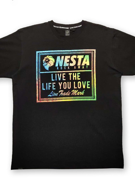 美潮 嘻哈街头HIPHOP街舞说唱 炫彩 镭射 雷鬼狮子短袖NESTA