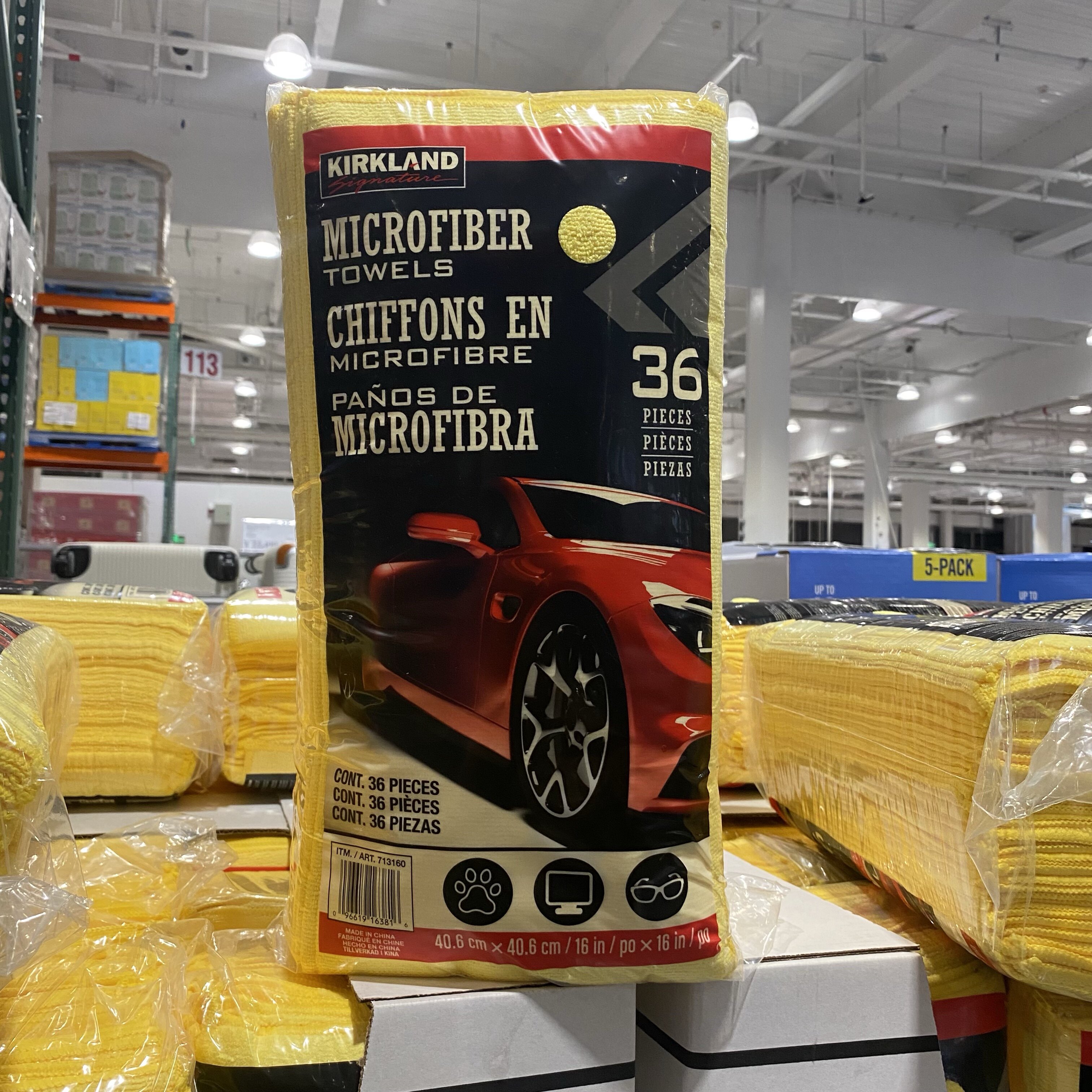 Costco代购kirkland科克兰超纤维毛巾擦拭布汽车厨房清洁抹布36条