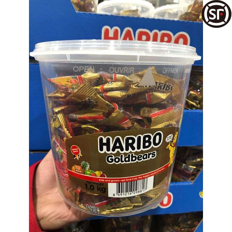 现货土耳其进口HARIBO哈瑞宝金熊小熊qq软糖桶装混合水果橡皮糖果