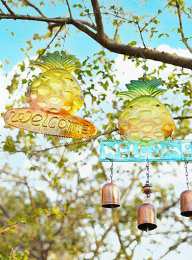 菠萝风铃挂饰铃铛挂件院子装饰摆件家居饰品花园装饰欢迎牌风铃