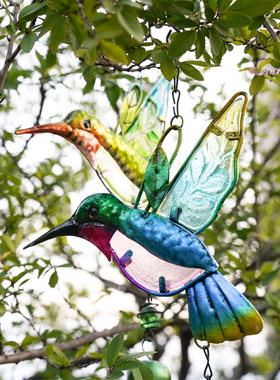 美式铁艺治愈系多巴胺风铃挂饰阳台户外庭院摆件小铃铛挂件装饰