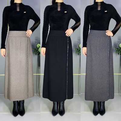 2025秋冬新款高腰显瘦半身裙女中长款A字裙大摆裙遮胯显瘦大码裙