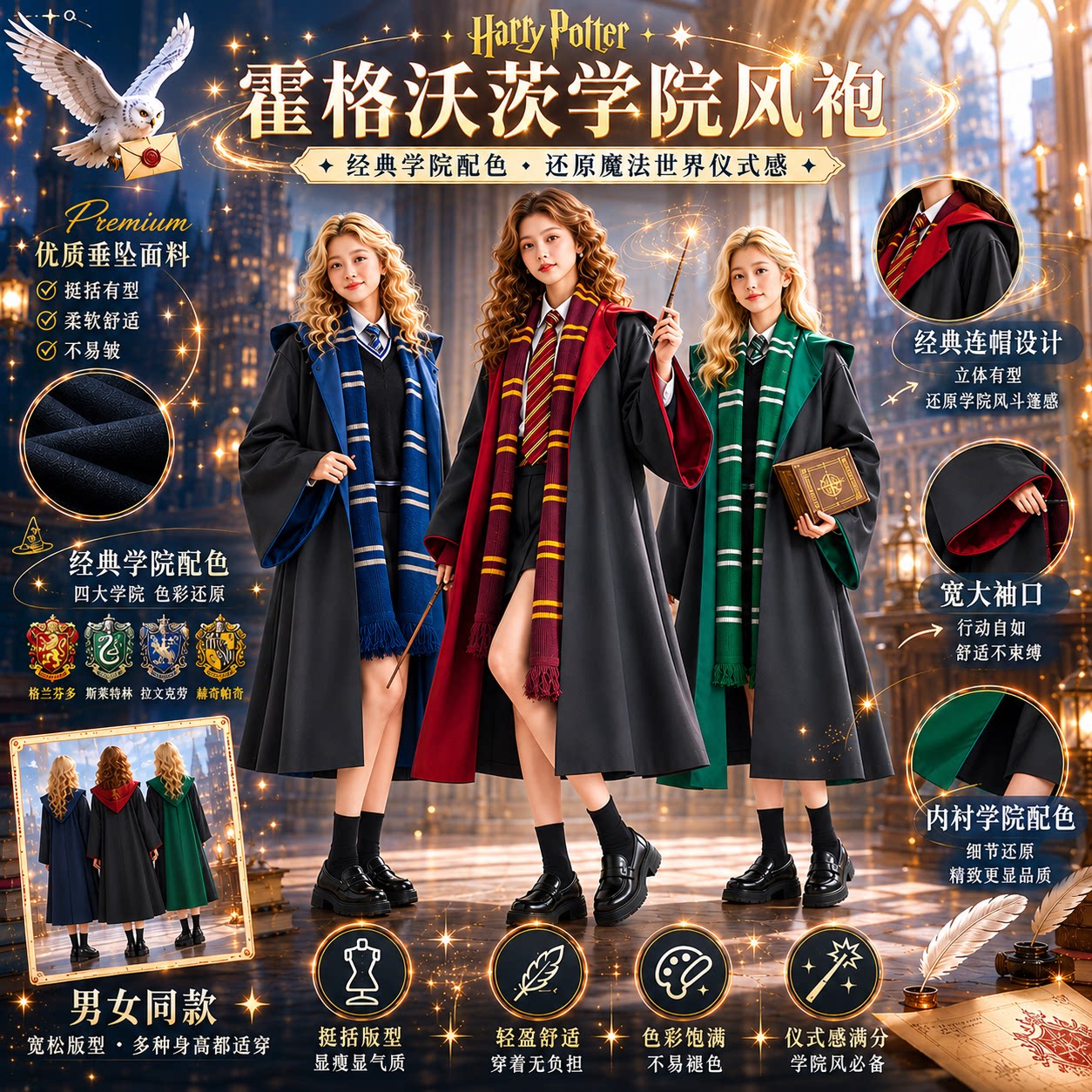 USJ哈利波特魔法袍学院长袍cCosplay女装/