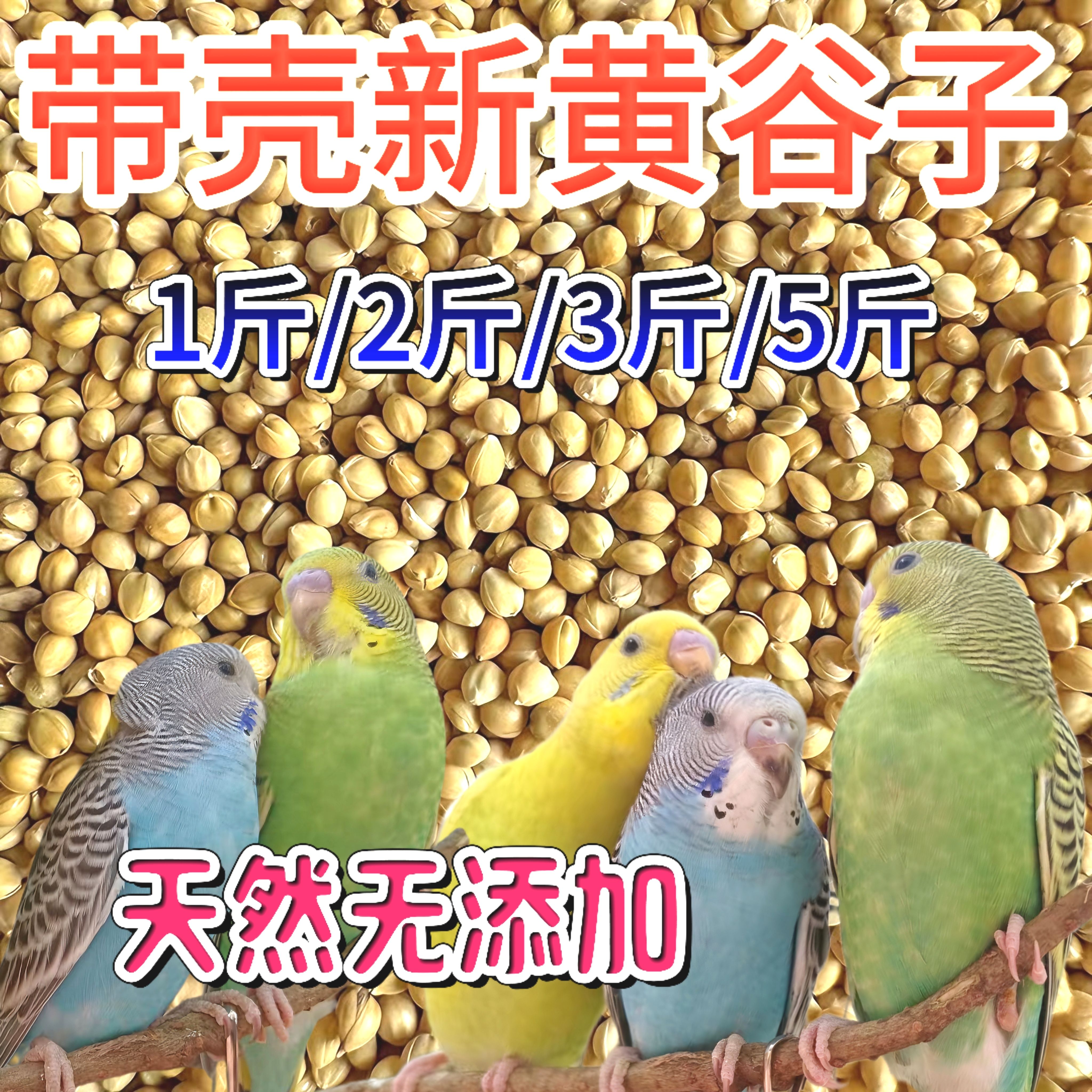 鹦鹉鸟粮虎皮玄凤牡丹谷子带壳饲料鸟食种子粮专用饲料鸟食