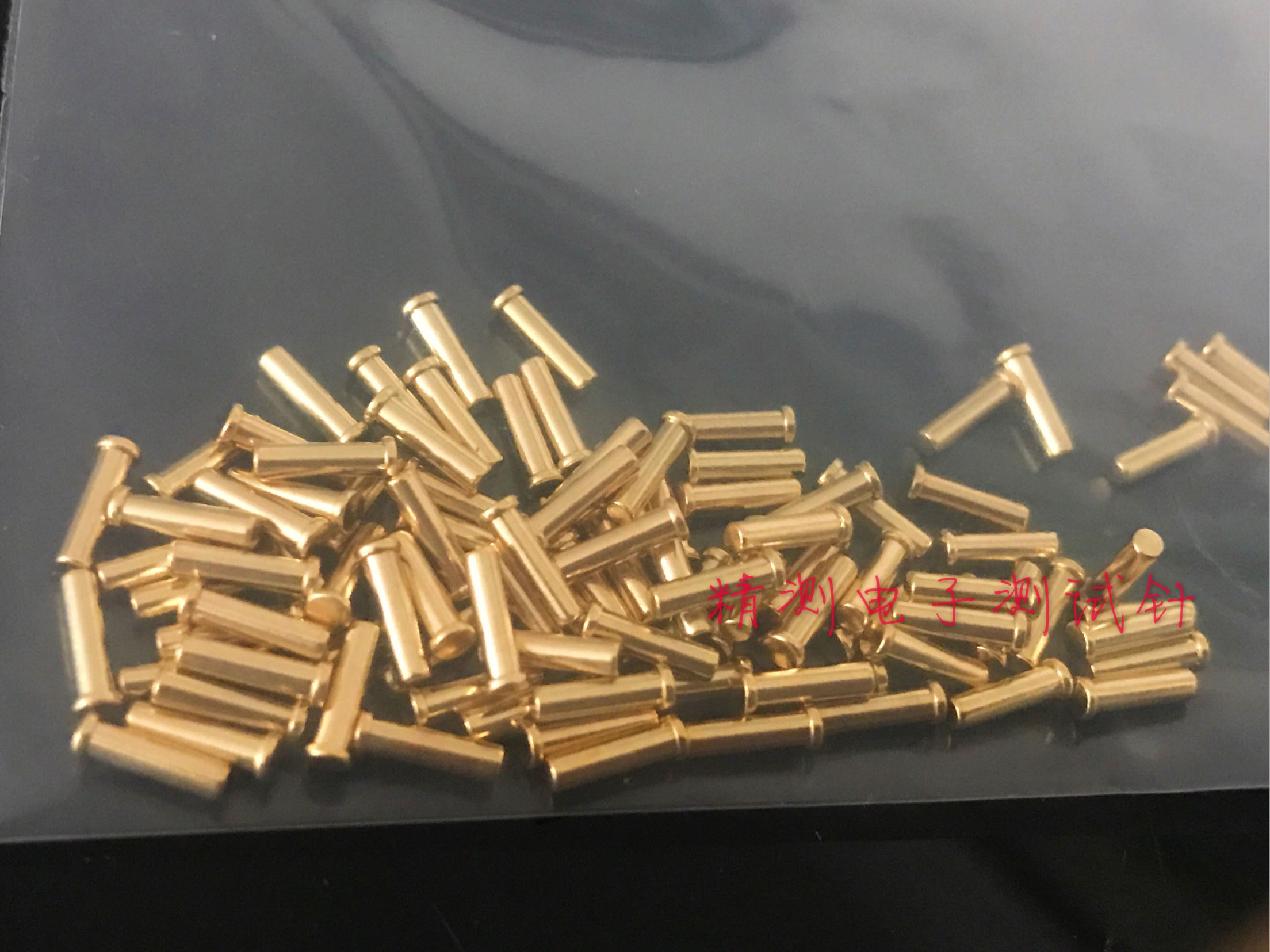 2.0*6.0mm平面顶针铜质镀金顶针母座  不带弹性 2.0界面针 导电针