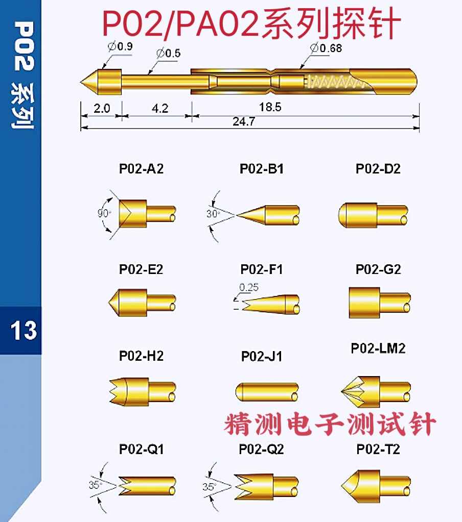 PA02华荣探针P02系列测试针