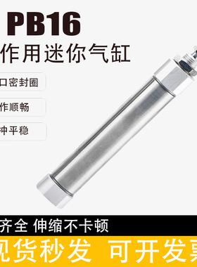 不锈钢迷你小型气缸PB16X5X10X20X25X30X40X50X75X100X200SU/SCB