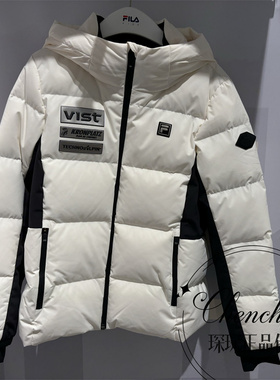 FILA斐乐童装2025年冬季新款女大童鹅绒保暖连帽羽绒服K12G543922