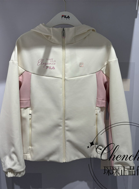 FILA斐乐童装2025年冬季新款女大童针织长袖连帽外套 K12G543702