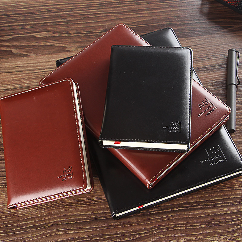 a4 b5 a5 a6皮面笔记本加厚80g纸 10mm宽行距记事本大号 商务本子