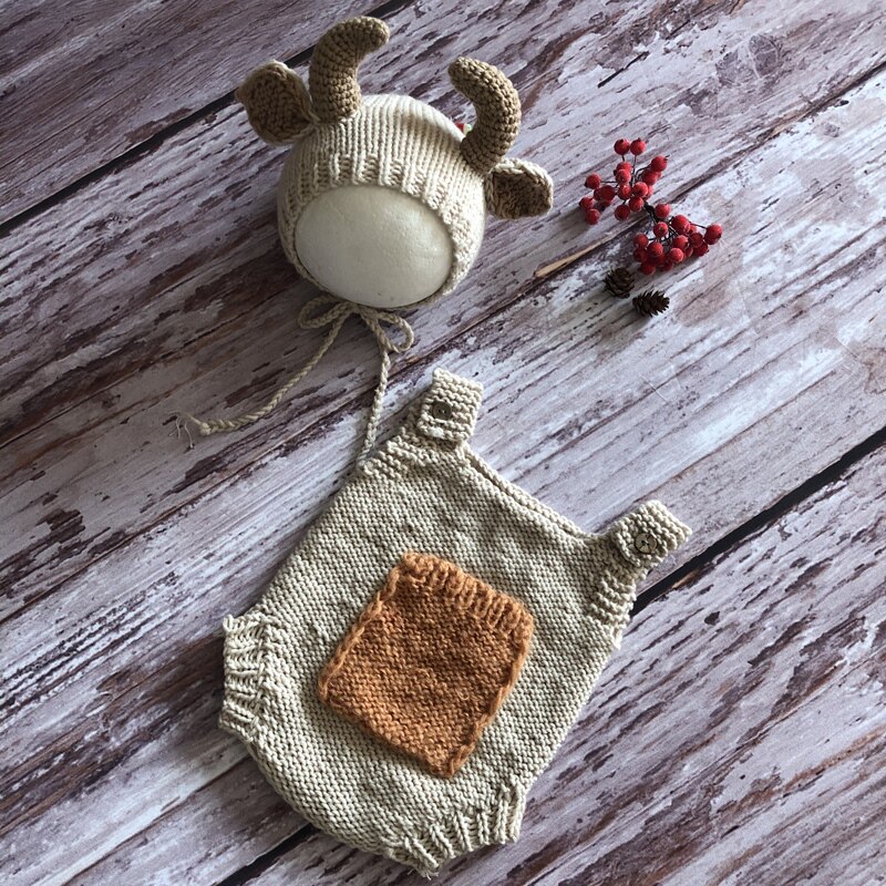 百天儿童摄影服装影楼拍照饰新款满月照牛年宝宝照相针织主题衣服