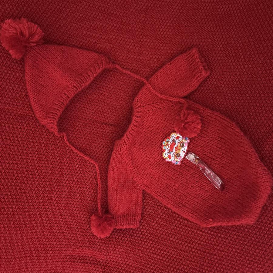 博歌蛇年儿童头饰喜庆红色