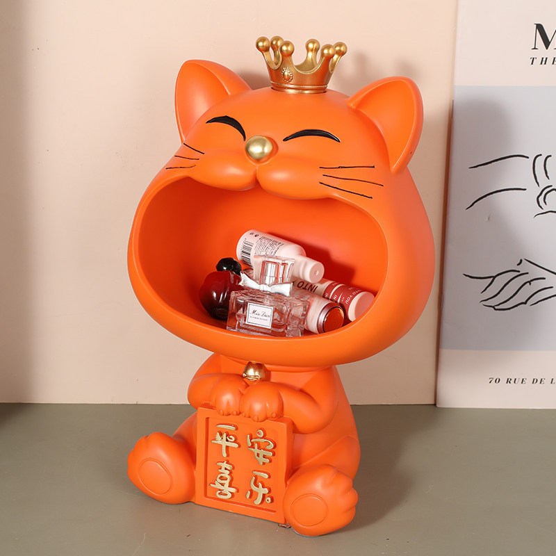 招财猫入户门口玄关钥匙收纳客厅家居装饰品摆件鞋柜乔迁新居礼物