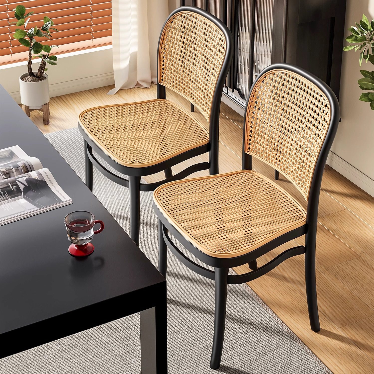 {新疆包邮}餐椅特厚藤编塑料椅子家用小户型客厅靠背凳子可叠放餐,住宅家具,餐椅,淘宝优惠券,粉丝福利购,淘宝优惠卷