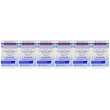 puretouch medicated tush wipes for adults 24 individual flu