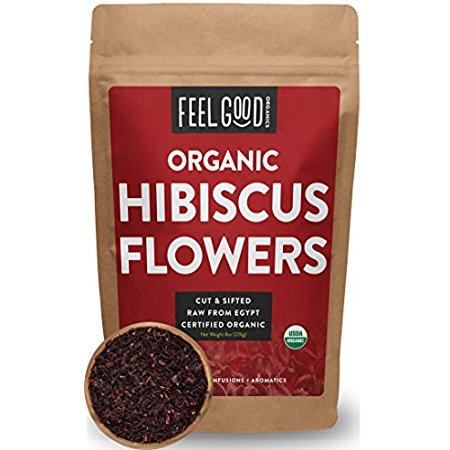 organic hibiscus flowers - cut & sifted - 8oz resealabl