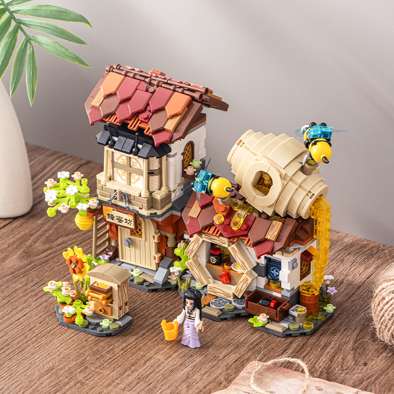 俐智loz积木国潮折叠街