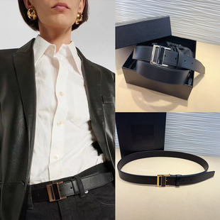 杨树林椭圆扣新款腰带细配装饰高级感真皮复古牛仔裤配连衣裙皮带