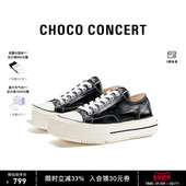新品 CHOCO 圆方不对称低帮帆布鞋 休闲鞋 CONCERT设计鞋 履
