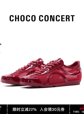 CHOCO CONCERT设计鞋履丨方头薄底网纱训练鞋女透气时尚德训单鞋