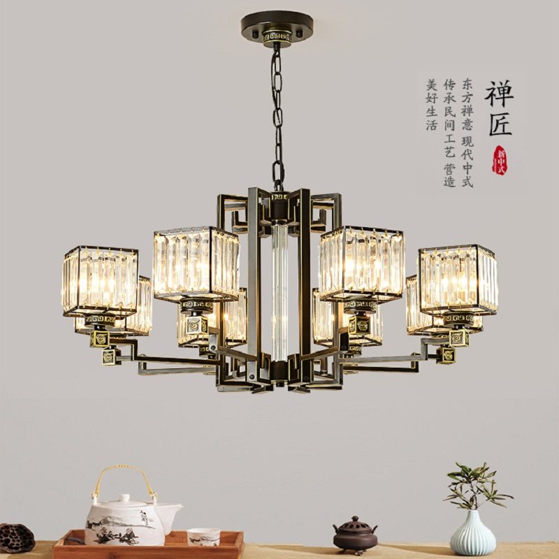 新中式吊灯新款别墅客厅灯餐厅卧室轻奢复古大气禅意中国风吊灯具