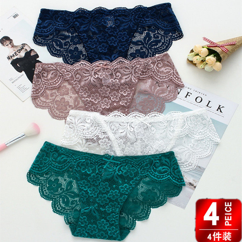 官方旗舰店都市蕾丝内裤女丽人性感诱惑低腰少女士薄款纯棉档抗菌