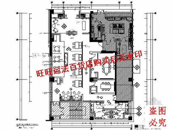 酒店360平米西餐厅施工cad图纸室内设计装修dwg图