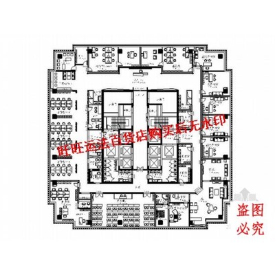 市级农业龙头企业现代办公室CAD装修施工cad图纸（